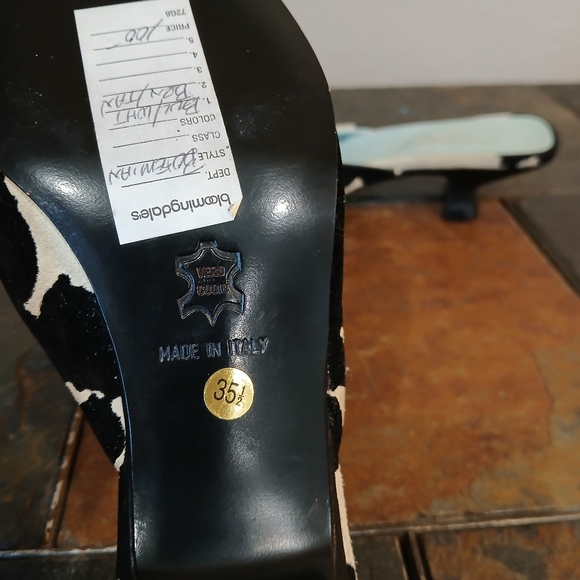 Bloomingdale Women's Mules 4.5 Cow Print Italy - Picture 9 of 13